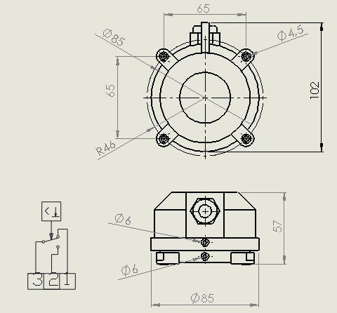 Componente industriale: PRESSOSTATO disegno e schema